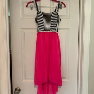 Speachless Girls Dress. Pink, white, and black.
